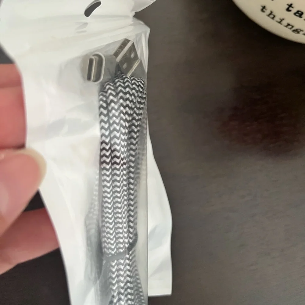 NWT Silver Braided Nylon USB C Cable